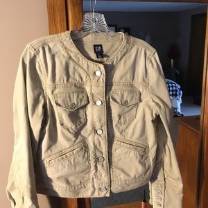 Gap khaki waist length jean jacket